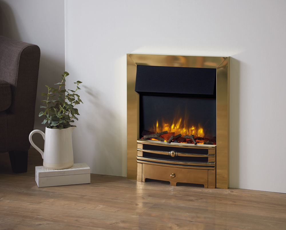 Gazco Logic 2 Electric Chartell Brass