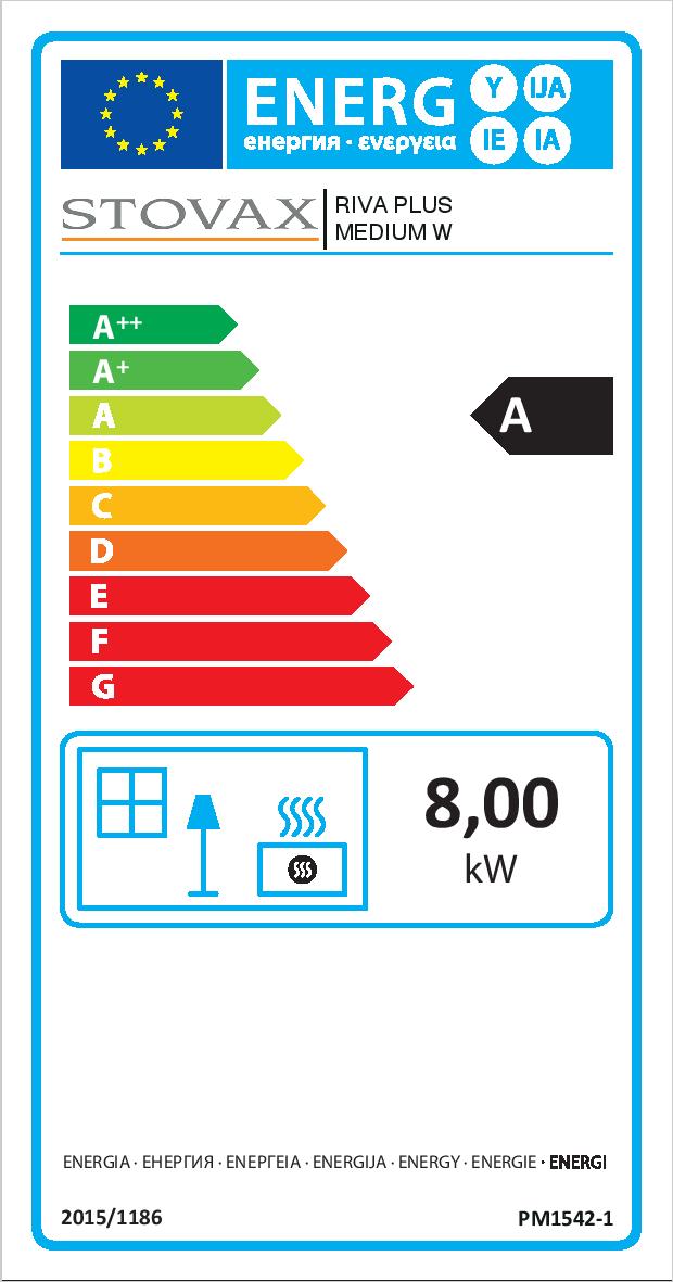 Stovax Riva Plus Medium Wood ERP Label