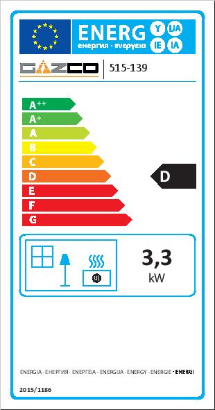 Gazco Huntingdon 30 BF NatGas Clear Door ERP Label