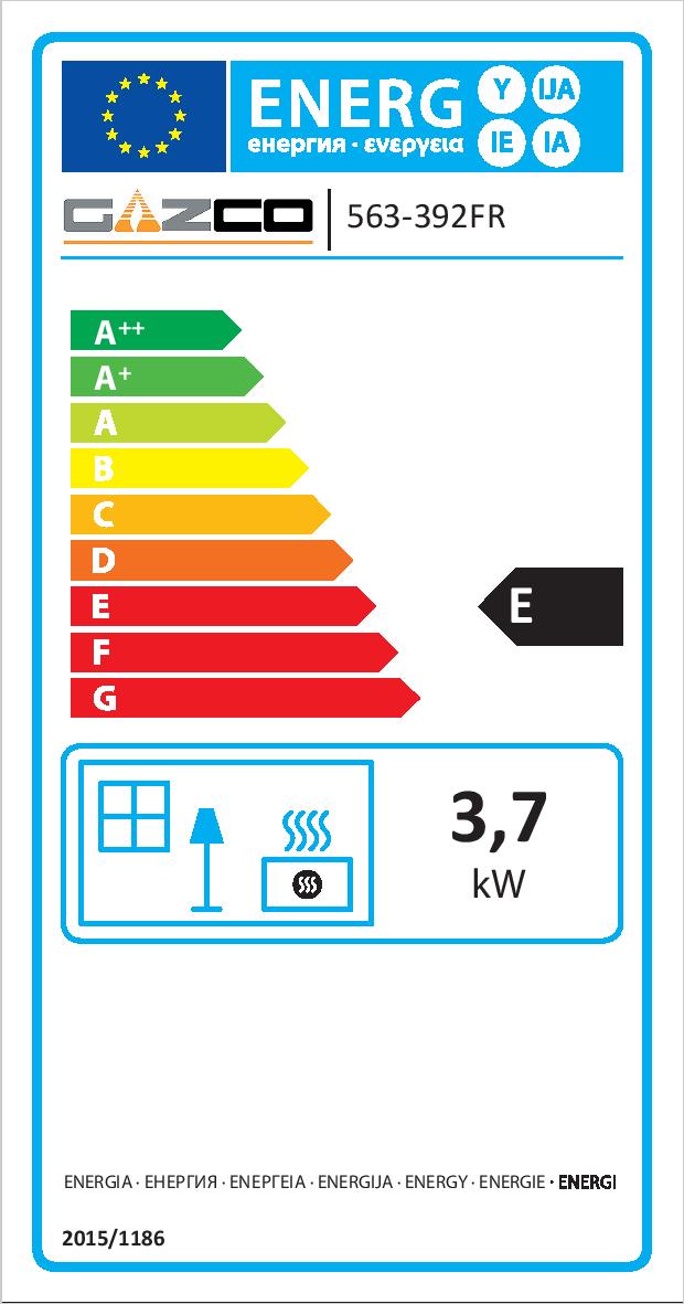 Gazco Vogue Midi Midline CF NatGas ERP label