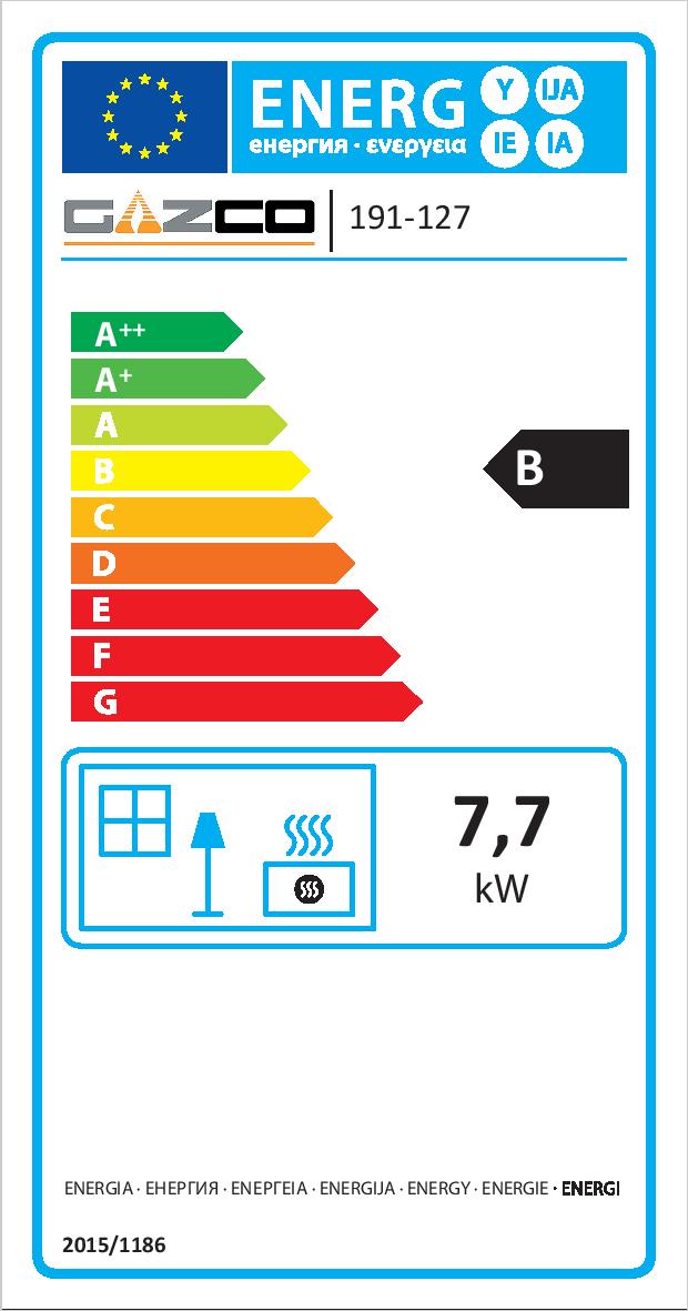 Gazco Reflex 75 BF NatGas ERP Label