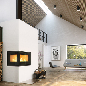 Rais 500 2 glass corner insert wood burning stove   fire by design dorset leading woodburner installers