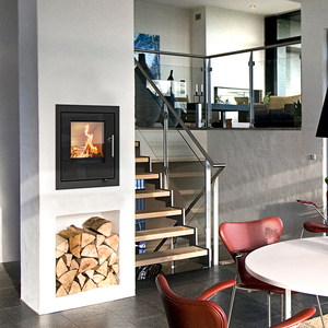 Rais qtee insert wood burning stove glass door wall built in fireplace dorset