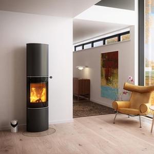 Rais pilar 180 black with glass door clever air dorset stoves