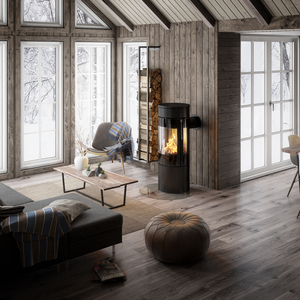 Rais viva l 120 glass door and side glass black woodburners dorset hampshire wiltshire