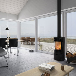 Rais rina woodburning stove black glass front dorset woodburners