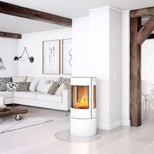 Rais viva l 100 classic steel front woodburning stove white dorset wood burners