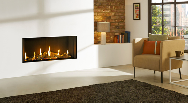 Gazco eclipse 100 edge gas fire black reeded lining