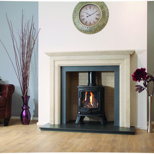 Loja surround newmans fireplaces medistone natural stone dorset   fire by design