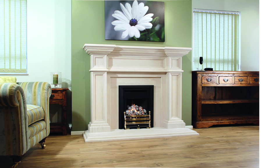 Azores surround newmans fireplaces designer natural portuguese limestone natural stone dorset   fire by design