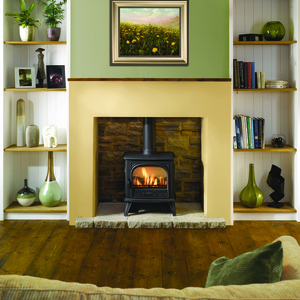 Dovre 280 gas  balanced flue version with log effect