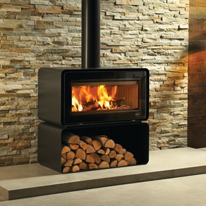 Lotus living cube wood stove with base